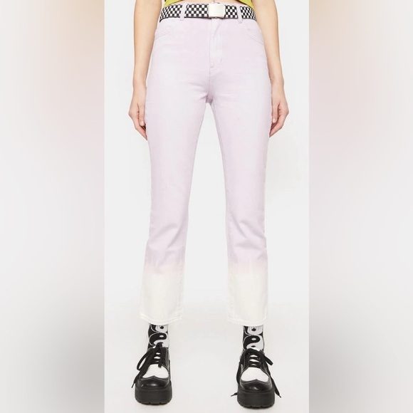 ROLLA’S Sz 28 Jeans Original High Rise Straight Tie Dye Lavender NEW WITH TAGS - Picture 1 of 12